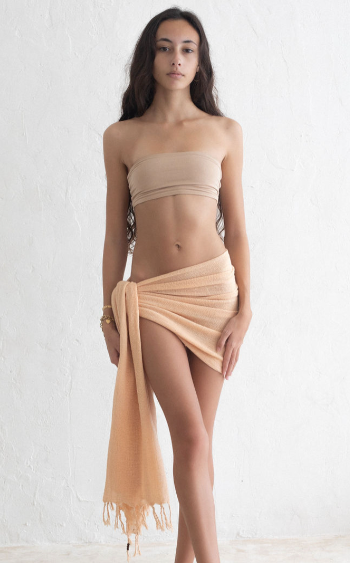 PEACH RAW COTTON SARONGS