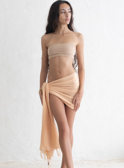 PEACH RAW COTTON SARONGS