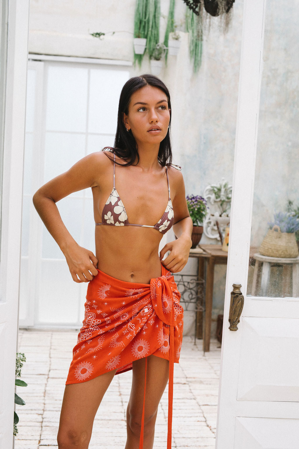 ✧ BLOOD ORANGE SKIRT SARONG ☽