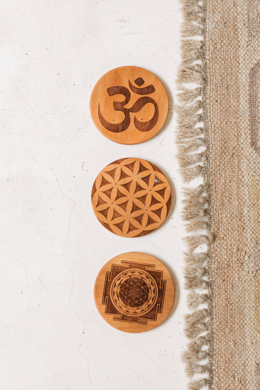 WOOD INCENSE HOLDER / COASTER