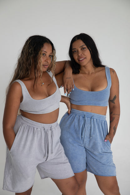 UNISEX SWEAT SHORTS BABY BLUE